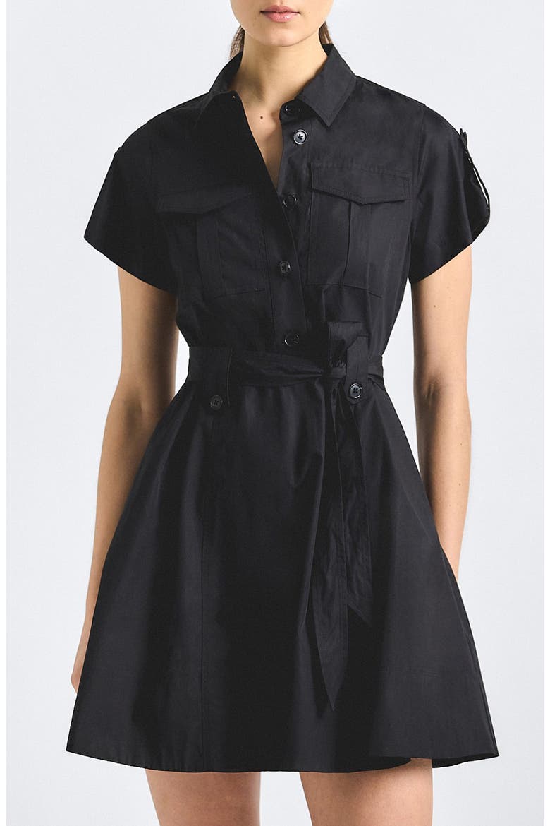 Azora Poplin Shirtdress, Alternate, color, BLACK
