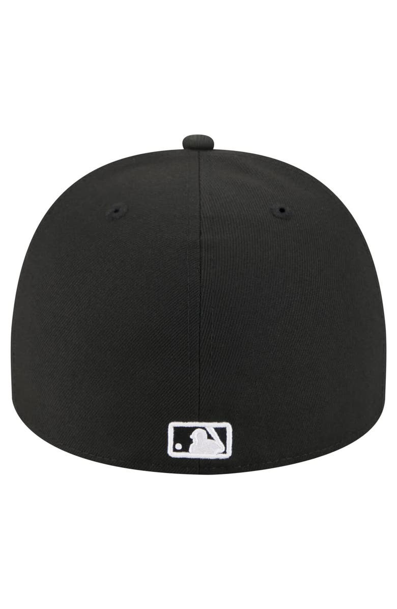 New Era Men's New Era Black Los Angeles Dodgers Script Safety Pin 59FIFTY A-Frame Fitted Hat, Alternate, color,