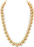 The Pearl Source 11-13mm Golden South Sea Pearl Necklace - AAA Quality