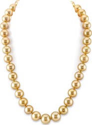 The Pearl Source 11-13mm Golden South Sea Pearl Necklace - AAA Quality