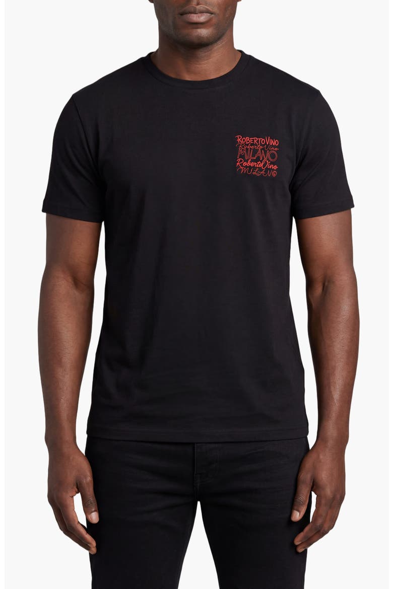 Big Writing Milano Slim fit Tee, Main, color, Black