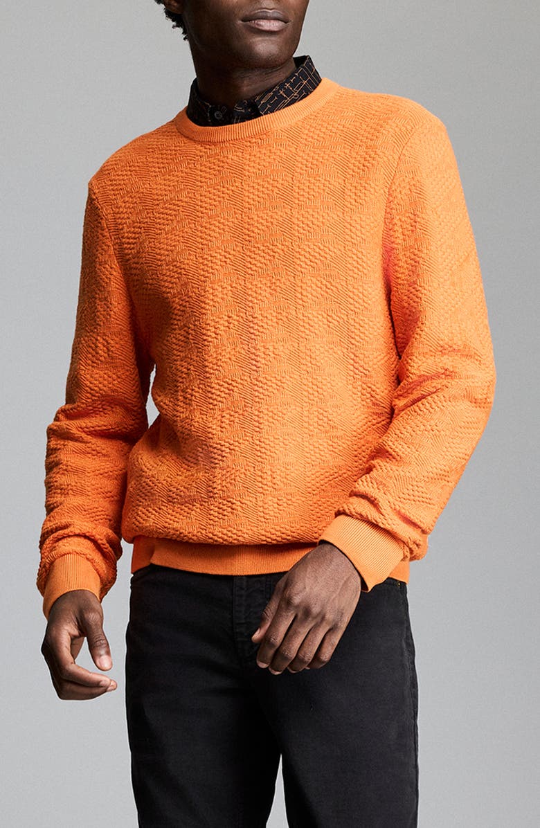 Billy Reid Geo Links Cotton Sweater, Alternate, color, Sunset