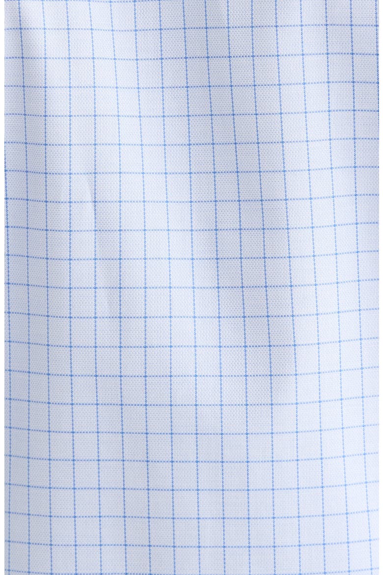 Trim Fit Check Premium Non Iron Cotton Dress Shirt, Alternate, color, BLUE VALERIO GRID