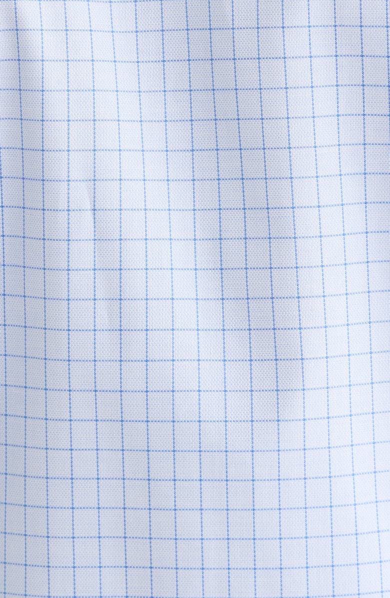 Nordstrom Trim Fit Check Premium Non Iron Cotton Dress Shirt, Alternate, color, Blue Valerio Griddnu