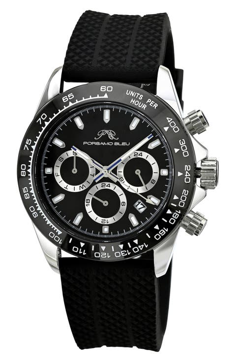 Preston Silicone Strap Multifunction Watch, 41mm