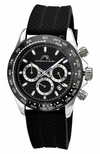 PORSAMO BLEU Preston Silicone Strap Multifunction Watch, 41mm