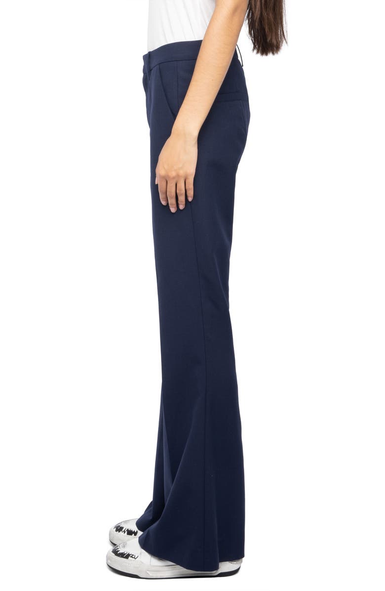 Zadig & Voltaire Prevy Tailleur Flare Leg Pants, Alternate, color, Blueberry