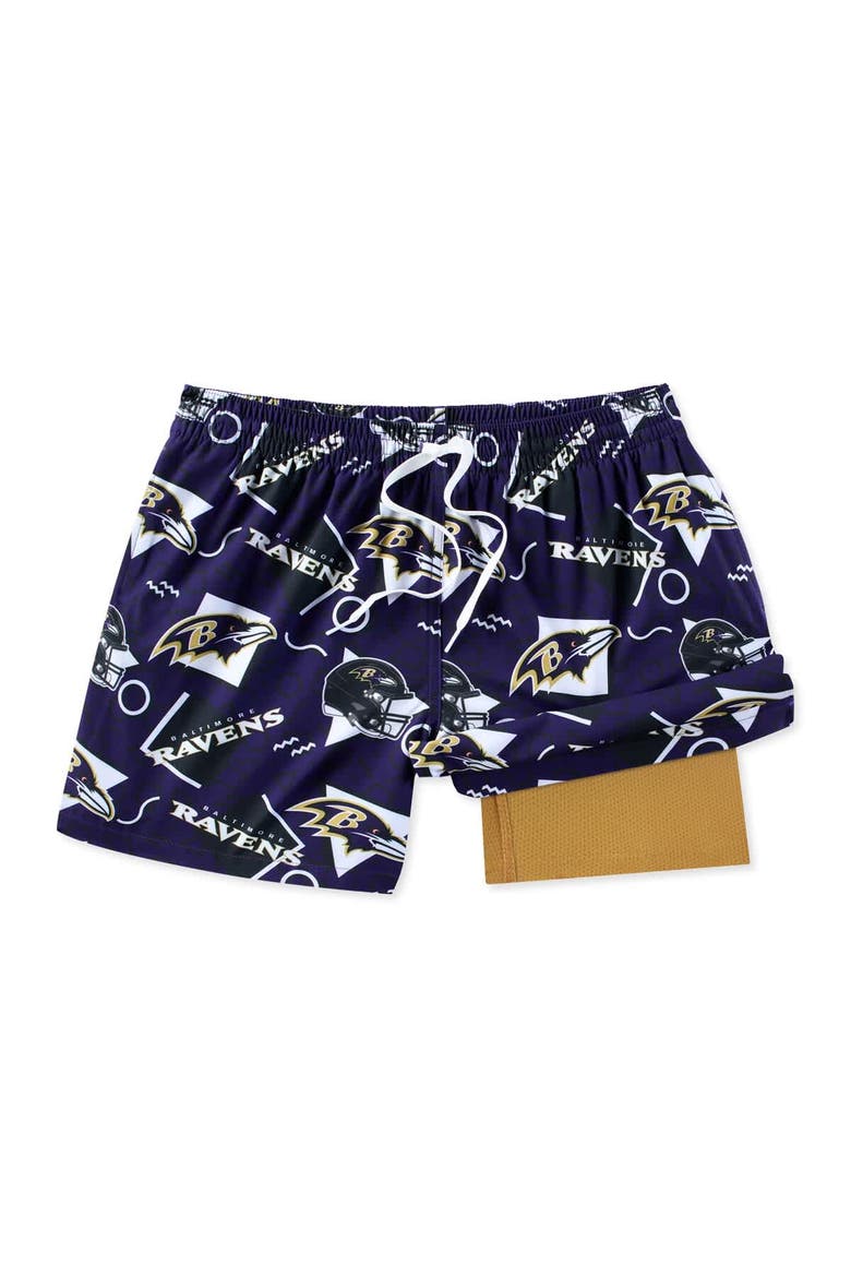 Men's Chubbies Purple Baltimore Ravens Game Day Fit Classic Lined Swim Trunks, Main, color, Purple