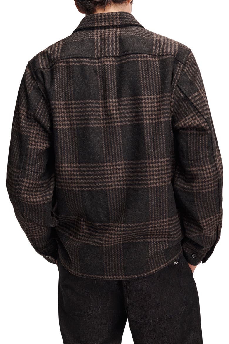 Austin Plaid Wool Blend Shirt Jacket, Alternate, color, BROWNPLAID