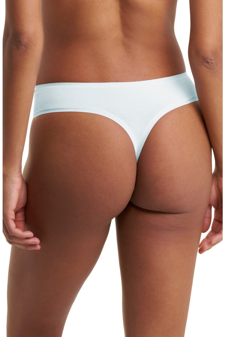 Bliss Bare Stretch Cotton Thong, Alternate, color, SKY GREEN