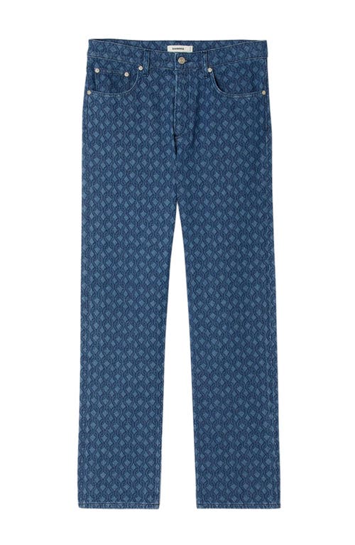 Sandro Rope Pattern Baggy Jeans In Blue