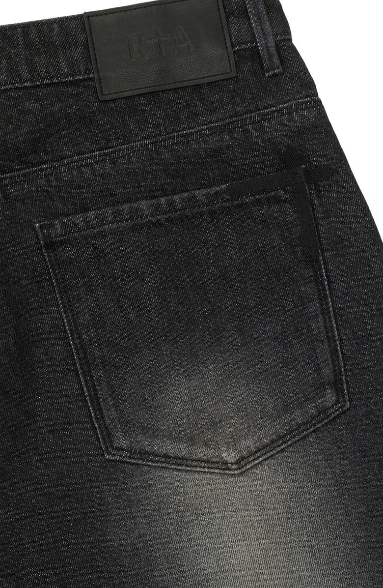 RtA Gustavo Oversize Denim Bermuda Shorts, Alternate, color, Fray Noir Side Cross