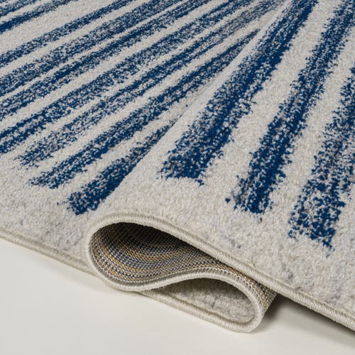 Jonathan Y Khalil Modern Berber Stripe Area Rug In Cream/navy