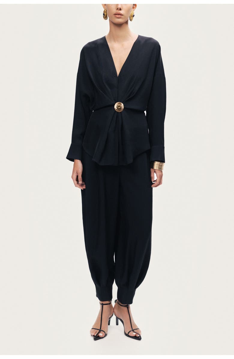 Nocturne Fluid Balloon-Leg Pants, Alternate, color, Black