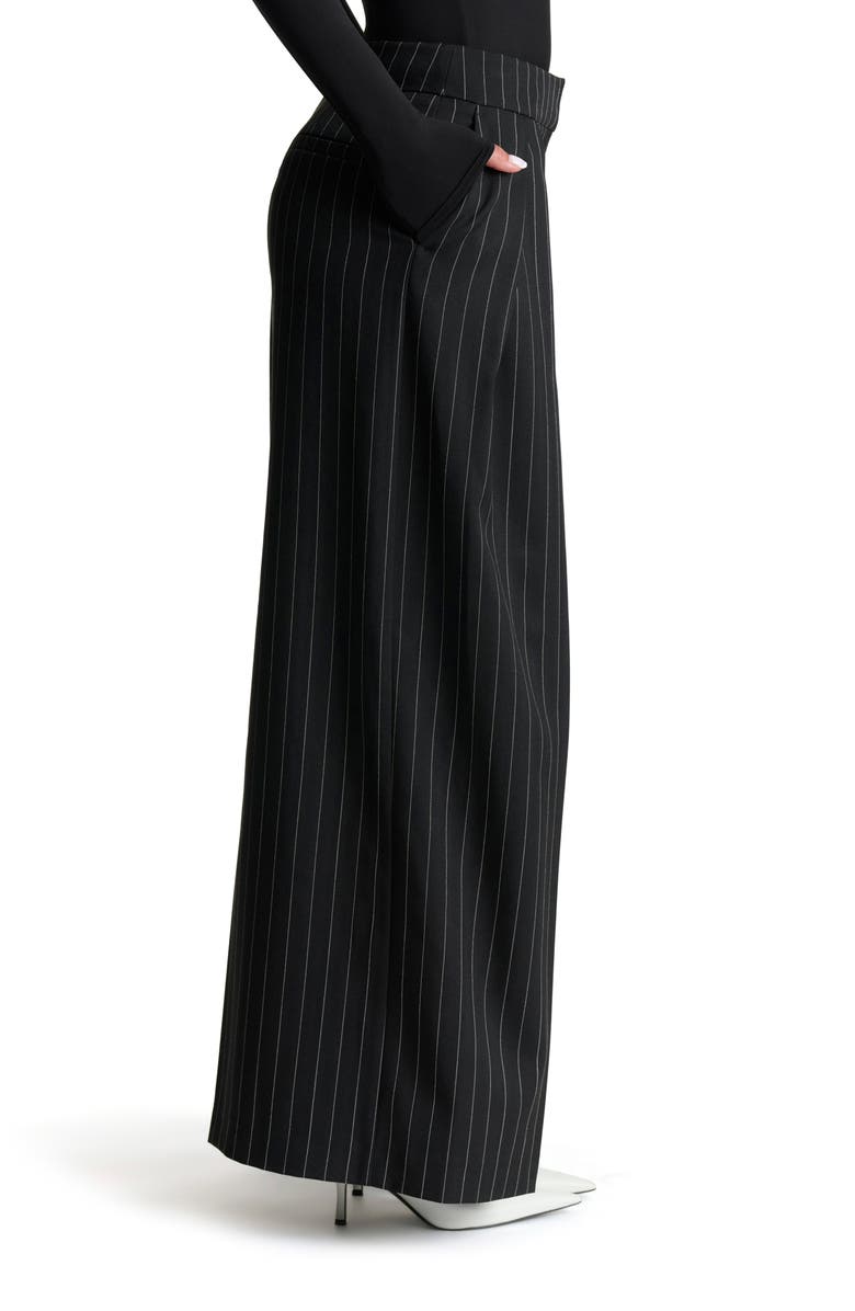 Naked Wardrobe Pinstripe Wide Leg Pants, Alternate, color, 