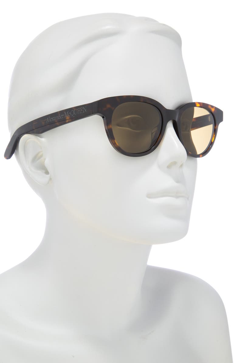 McQueen 51mm Round Sunglasses, Alternate, color, 