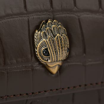 Extra Small Bond Croc Embossed Leather Top Handle Bag