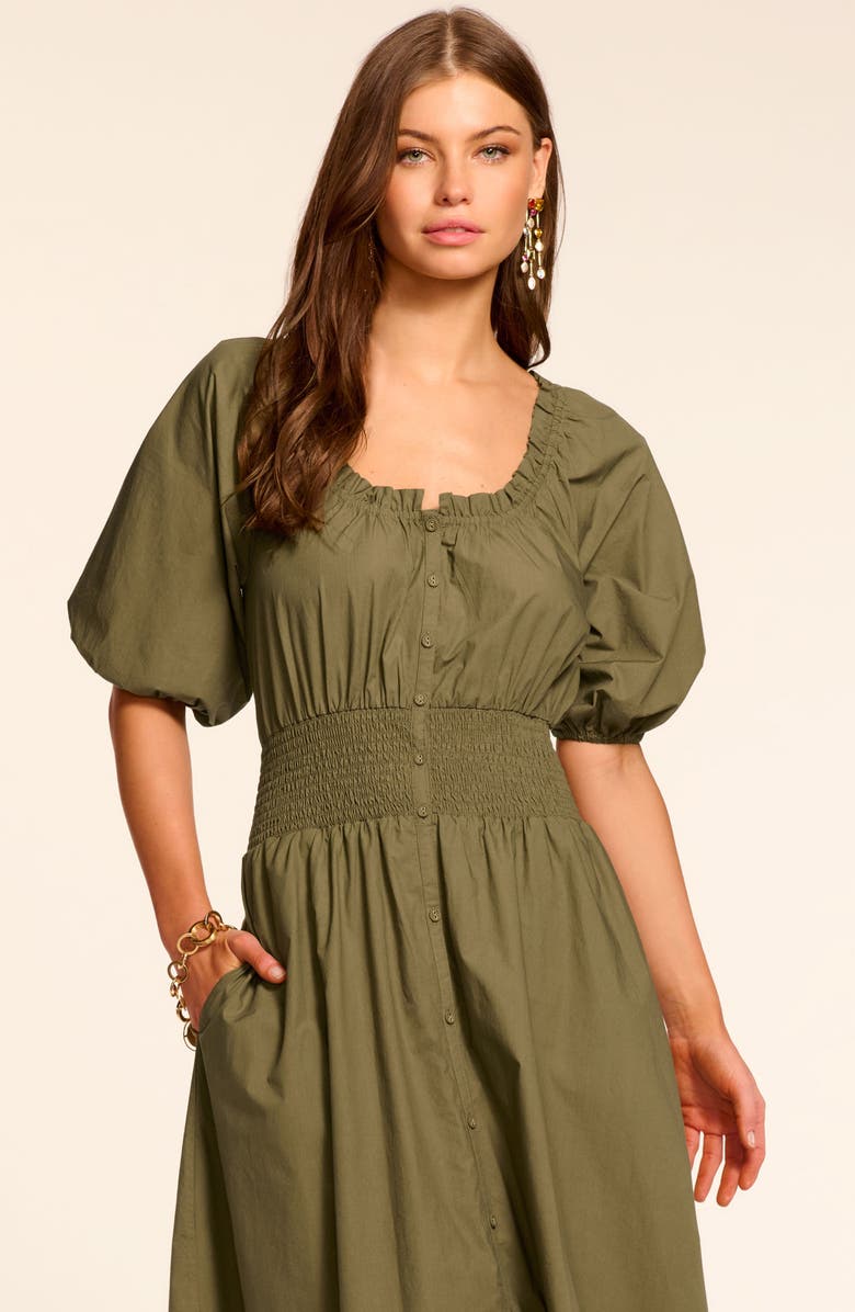 Ramy Brook Laura Smocked Waist Maxi Dress, Alternate, color, Olive Green