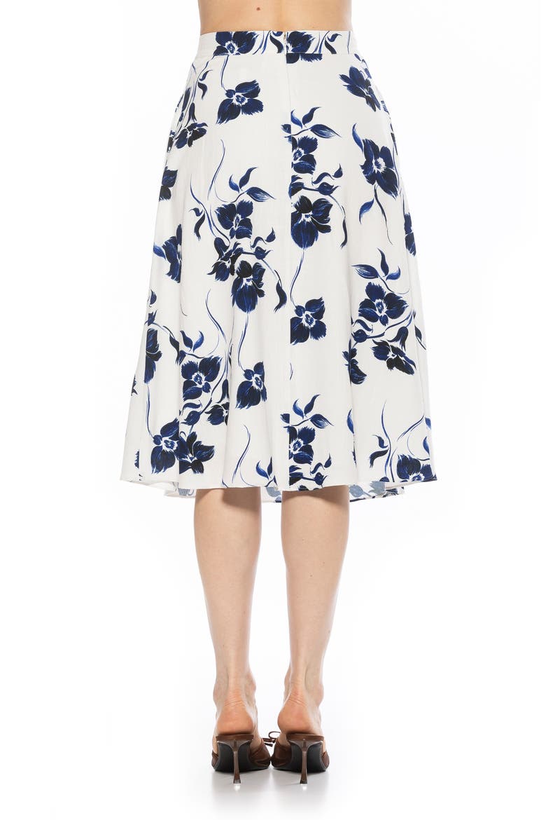 Mabel Floral Midi Skirt, Alternate, color, IVORY FLORAL