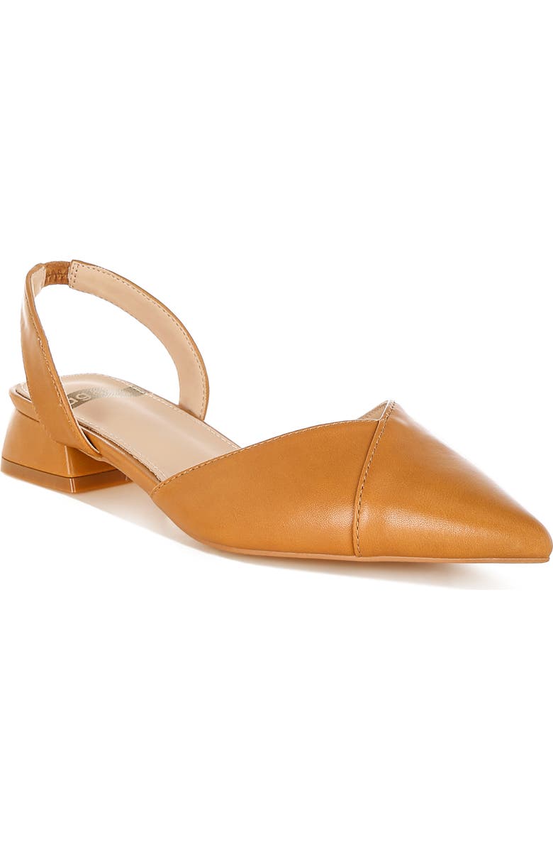 Rag & Co Tijay Slingback Flat, Main, color, Tan