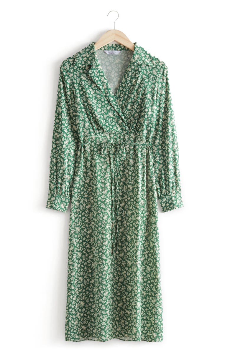 & Other Stories Print Collared Long Sleeve Midi Dress, Alternate, color,