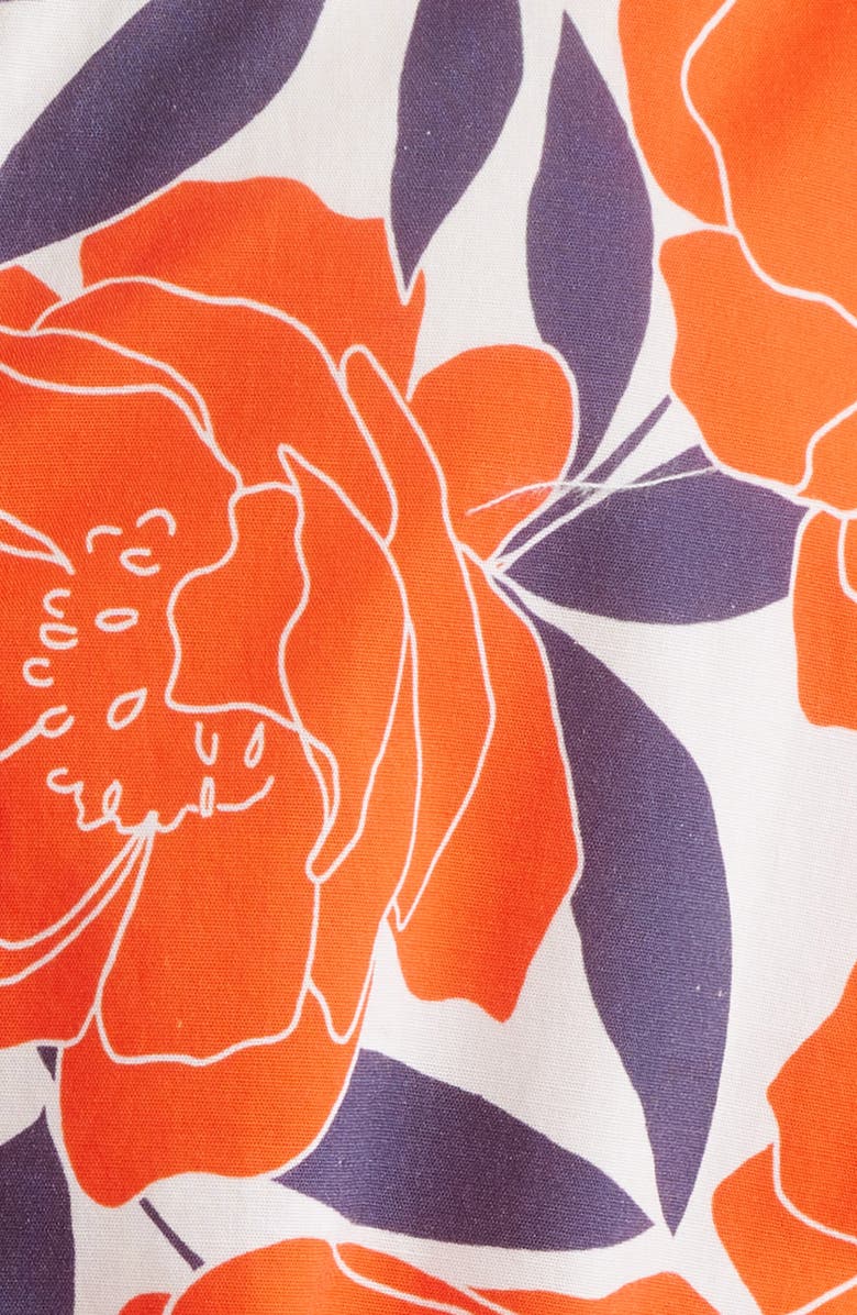 Milly Juni Camellia Floral Stretch Cotton Poplin Shirtdress, Alternate, color, Coral Multi