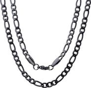 STEELTIME Set of 2 Figaro Chain Necklaces