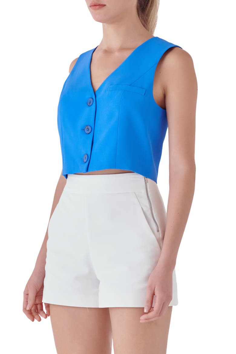Button-Up Crop Vest, Alternate, color, OCEAN BLUE