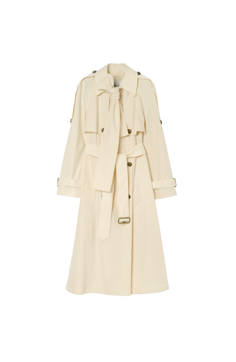 Burberry Long Canvas Trerose Trench Coat, Alternate, color, Tundra Beige