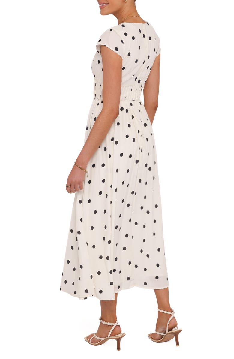 Petal & Pup Darline Dot Keyhole Midi Dress, Alternate, color,