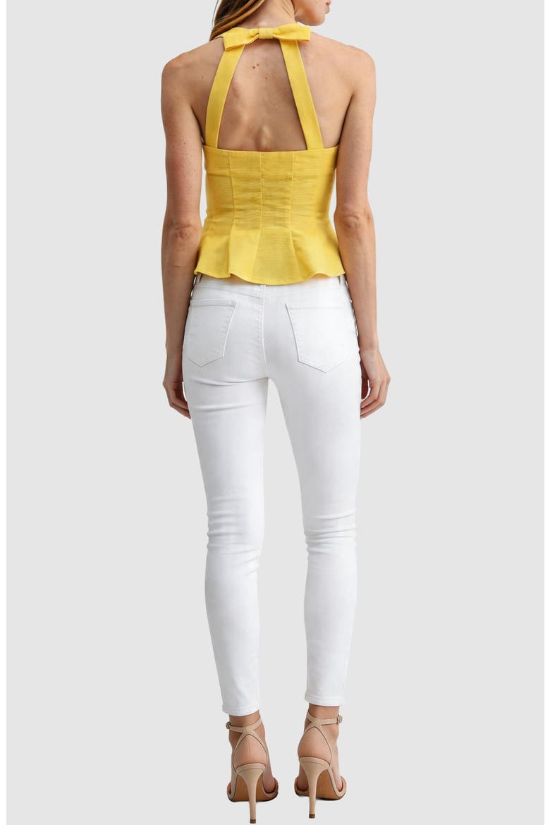 Halter Peplum Top, Alternate, color, YELLOW