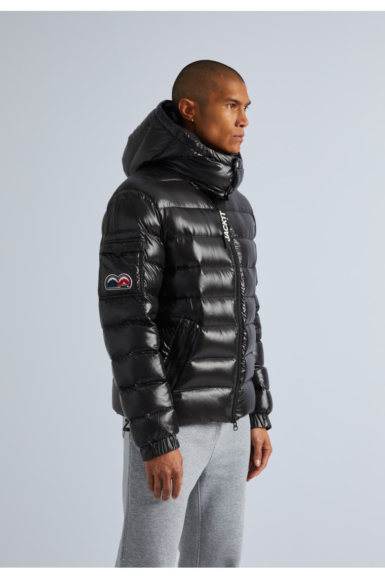 Quilted Hooded Puffer Jacket, Alternate, color, Black