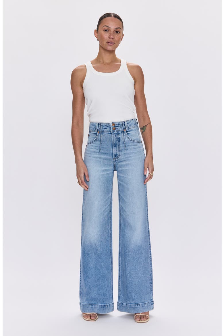 Lana Double Button Wide Leg Jeans, Alternate, color, TERRACE