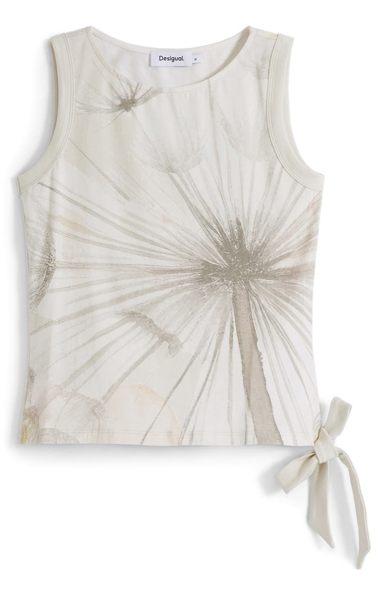 Desigual Sleeveless Floral Top, Alternate, color, Light Beige
