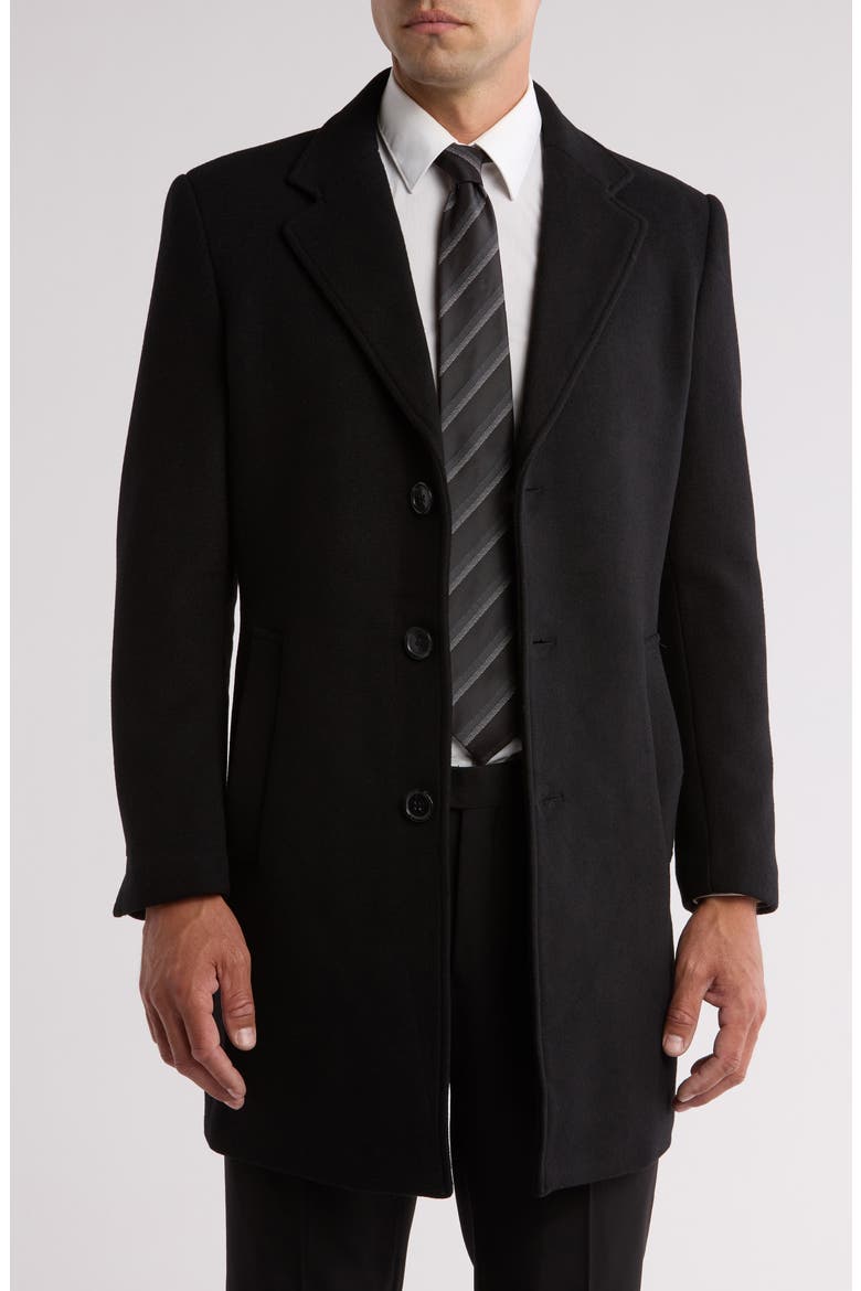 Tailored Wool Blend Jacket, Main, color, BLACK