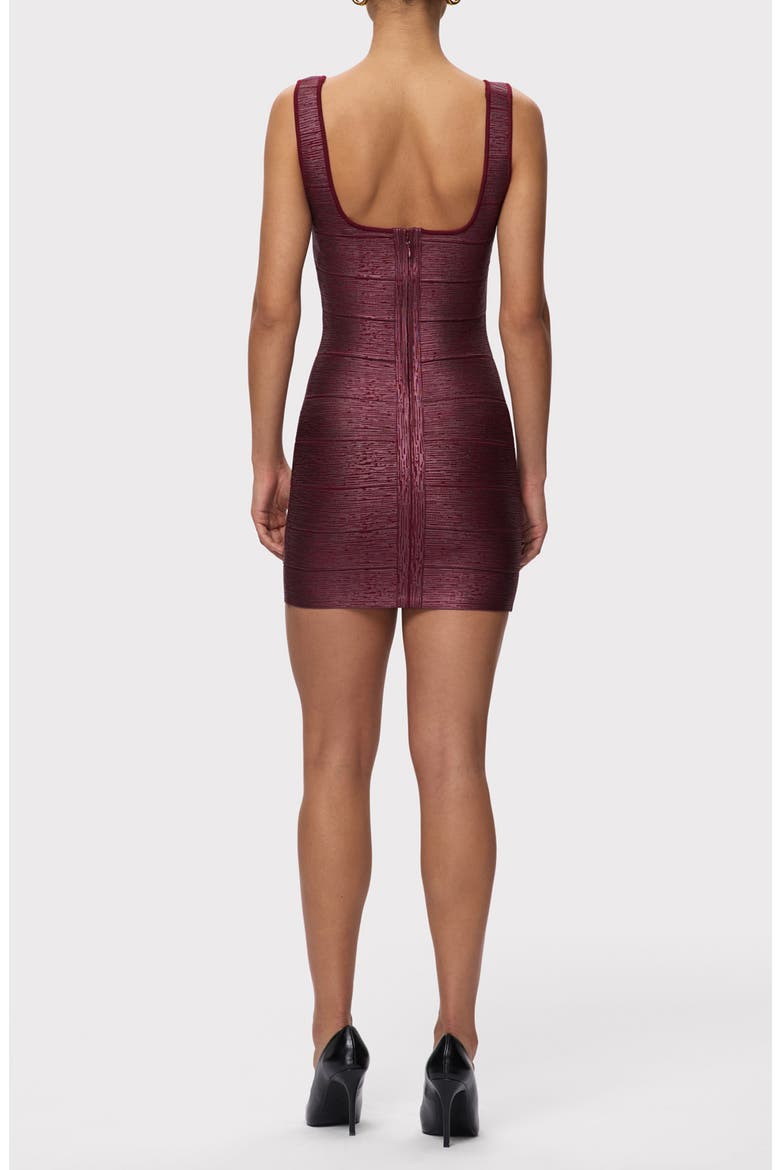 The Gabriella Metallic Bandage Minidress, Alternate, color, DARK RED FOIL
