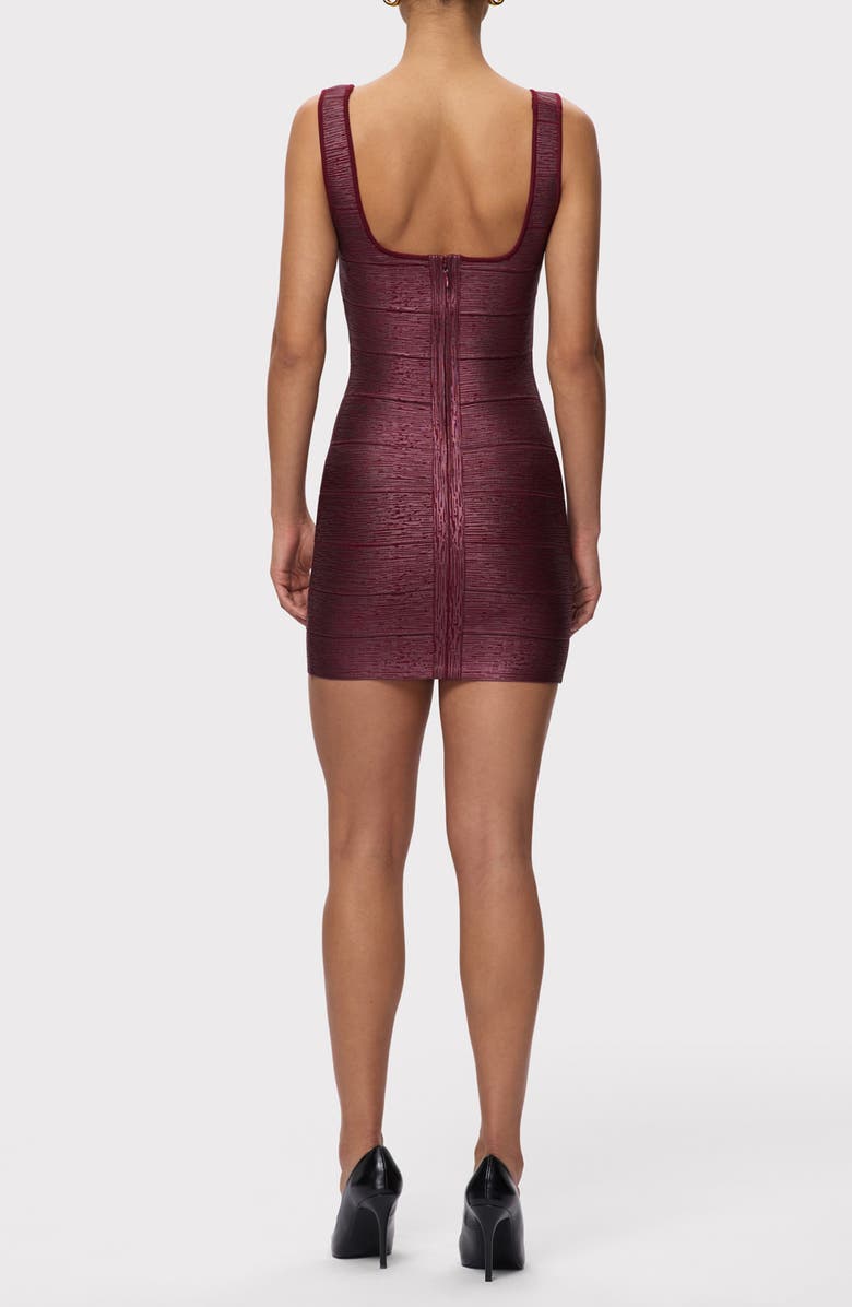 Herve Leger The Gabriella Metallic Bandage Minidress, Alternate, color, Dark Red Foil