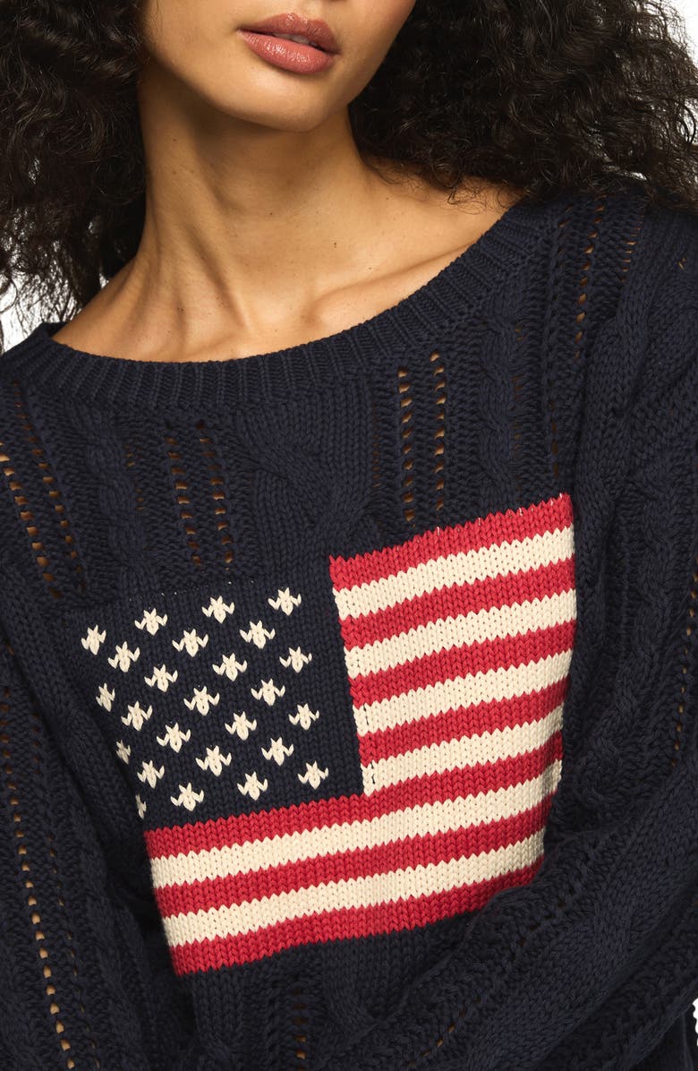 Lucky Brand Americana Sweater, Alternate, color, Cadet Navy