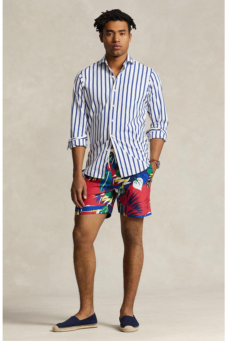 Traveler Swim Trunks, Alternate, color, DECO TROPICAL SEASCAPE