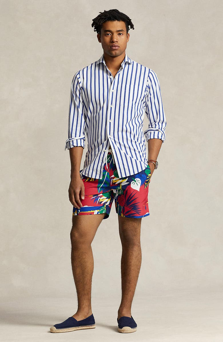 Polo Ralph Lauren Traveler Swim Trunks, Alternate, color, Deco Tropical Seascape