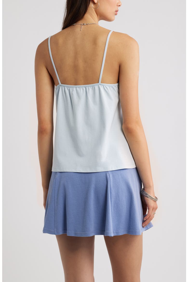 Lace Trim Stretch Cotton Camisole, Alternate, color, BLUE BIRD