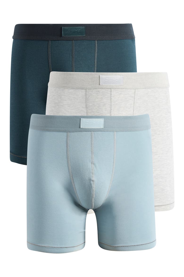 3-Pack 5-Inch Stretch Cotton & Modal Boxer Briefs, Main, color, VERDANT MULTI