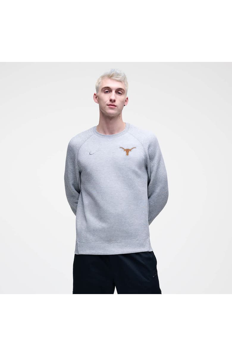 Nike Men's Nike Heather Gray Texas Longhorns Tech Fleece Raglan Sweatshirt, Alternate, color, Heather Gray