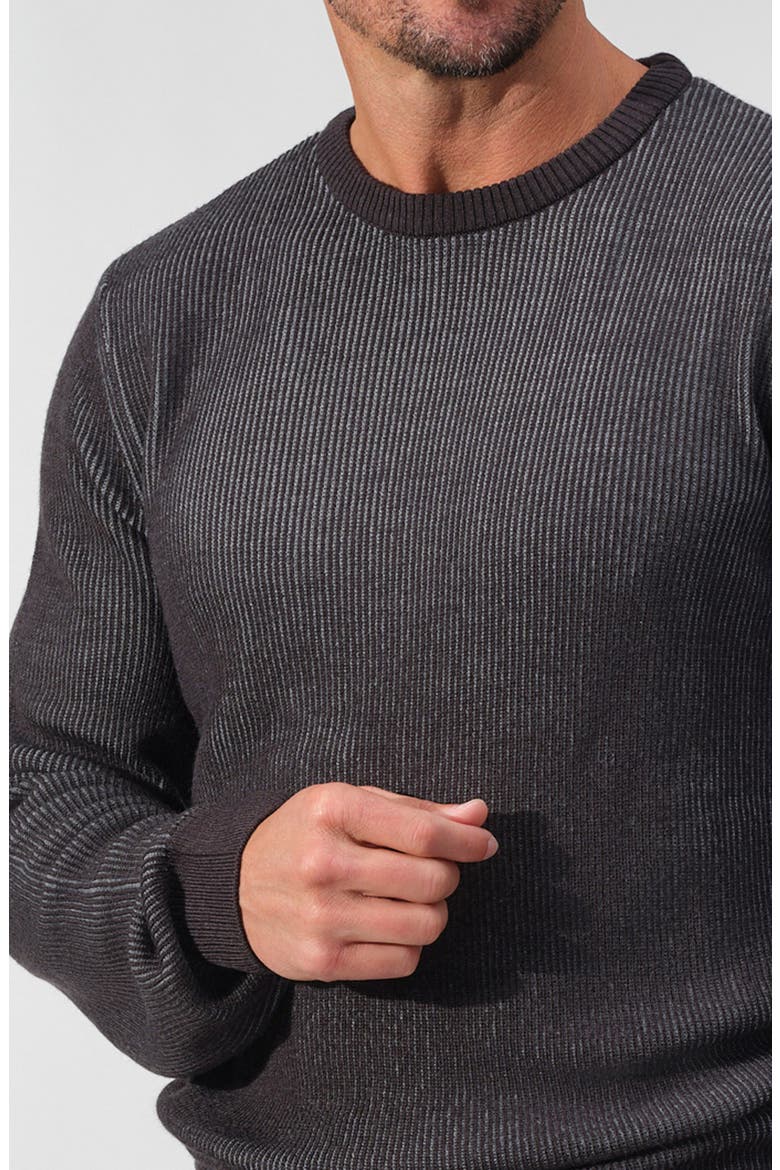 Parma Elbow Patch Merino Wool Crewneck Sweater, Alternate, color, CHARCOAL