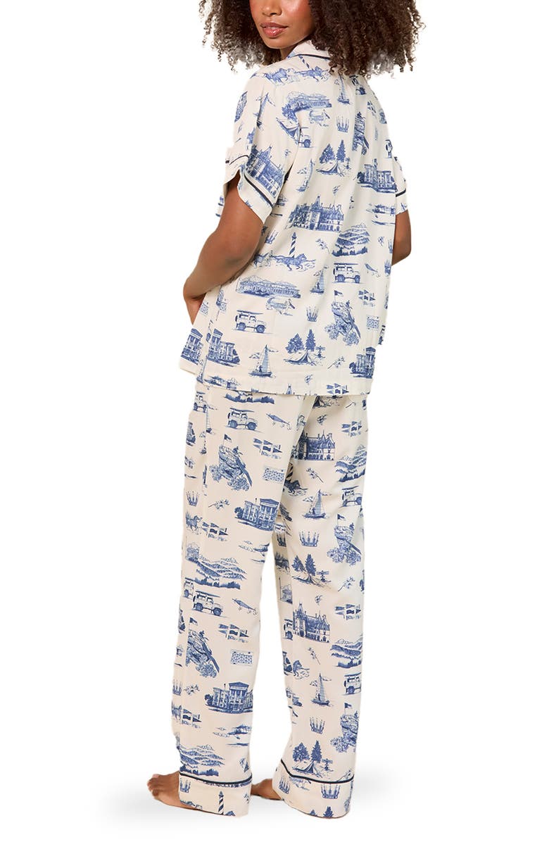 Katie Kime NC Toile Pant Set, Alternate, color, Navy