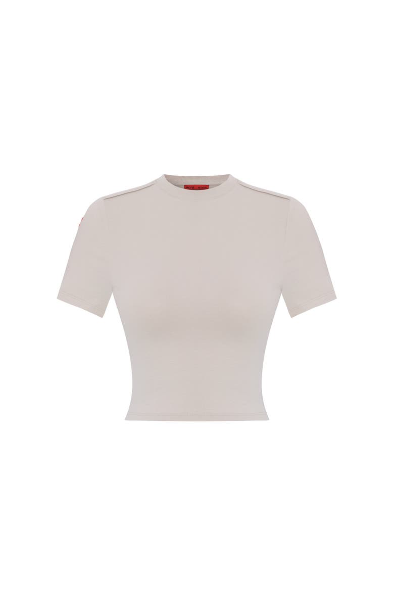 Cotton Slim Fit Crop Tee, Main, color, beige