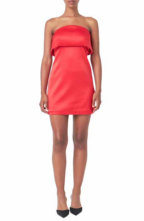 Strapless Satin Minidress
