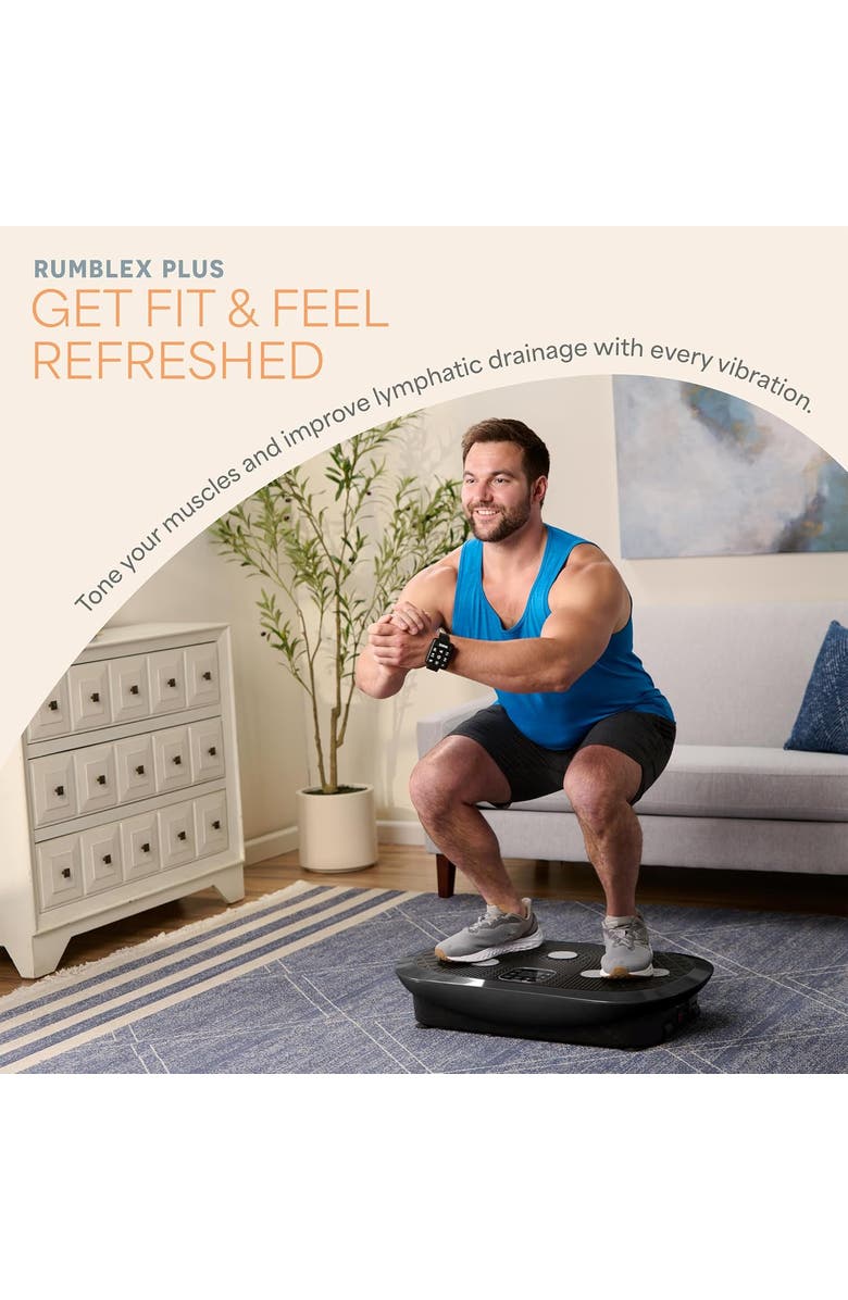 Lifepro Rumblex Plus 4D Vibration Plate Machine Exercise Machine with Triple Motors for Recovery and Fat Burn, Alternate, color, Black