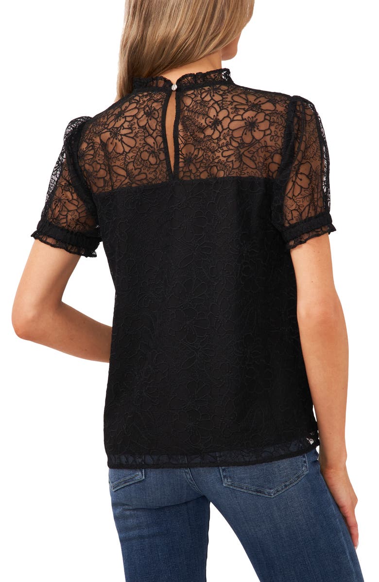 CeCe Puff Sleeve Floral Lace Blouse, Alternate, color, 