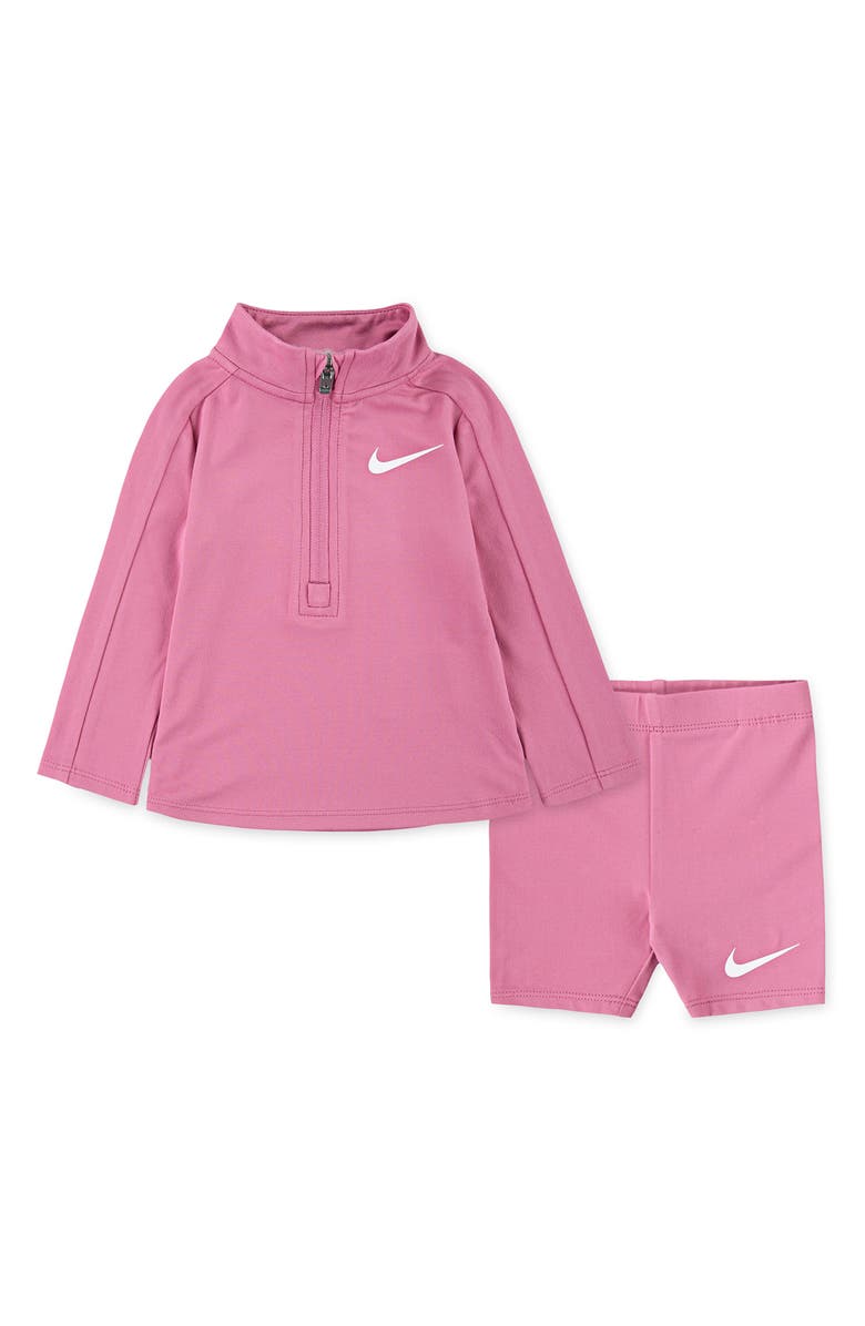 Nike Quarter Zip Pullover & Shorts Set, Main, color, Acgmagic F